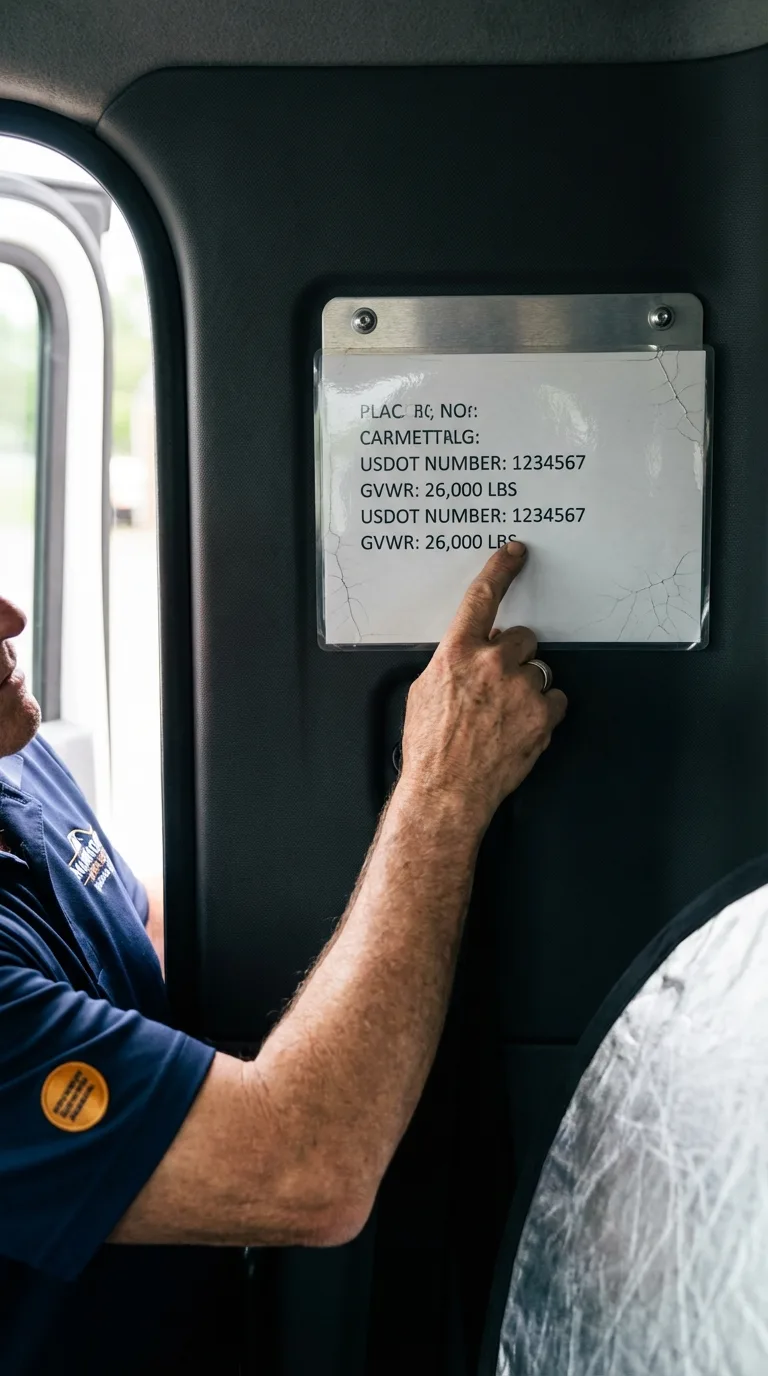 USDOT licensing placard verification in Baldwinsville